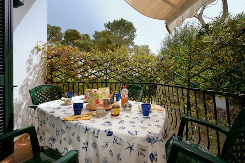 Surrounded by greenery 3/4 minutes from the sea