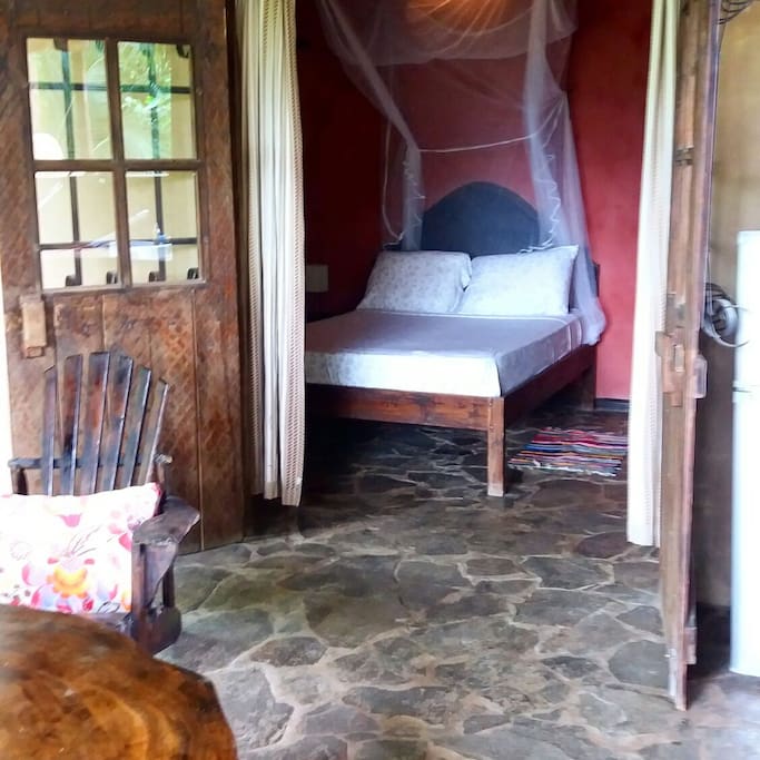 View from balcony in to bedroom