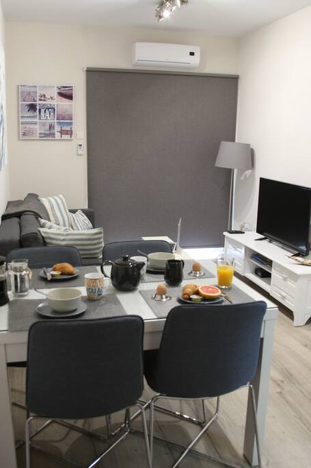 Enjoy a relaxing breakfast in the living room.