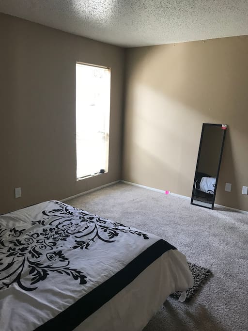 Standing mirror and the window
