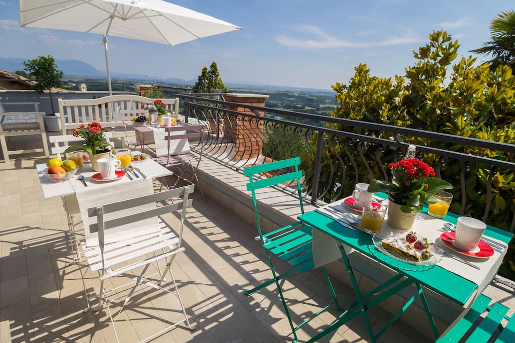 The terrace.