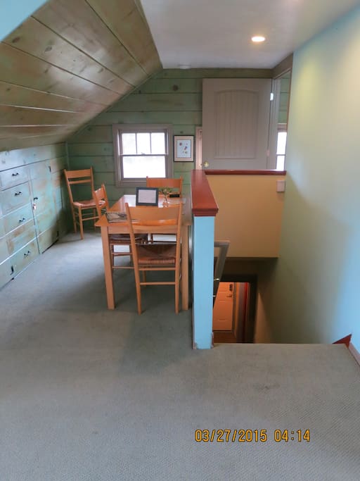 Entry stairs and dining area