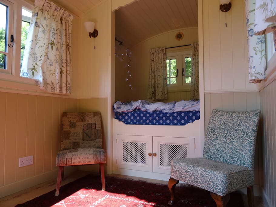 Zelda, spacious gypsy caravan interior.