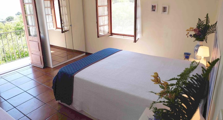 ოთახი 2 
აივანი და ფანჯარა ბაღის ხედით.
Საწოლი 152 × 203 სმ