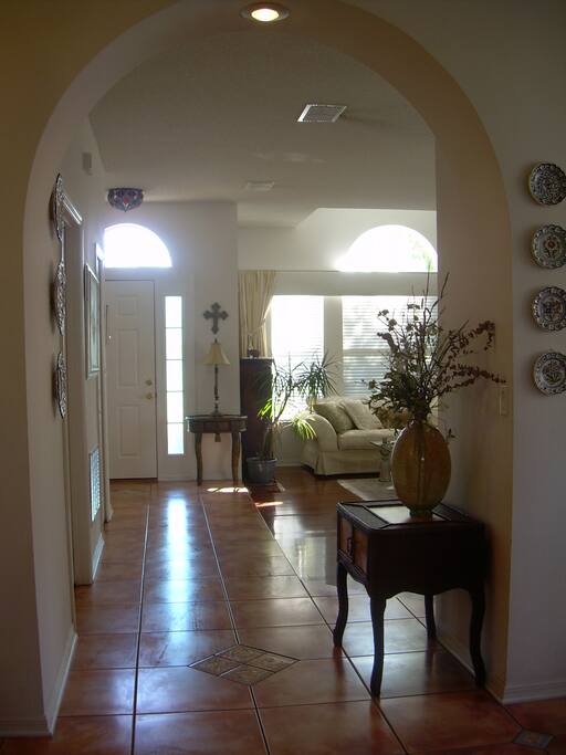View from family Room into main entrance and Living Room