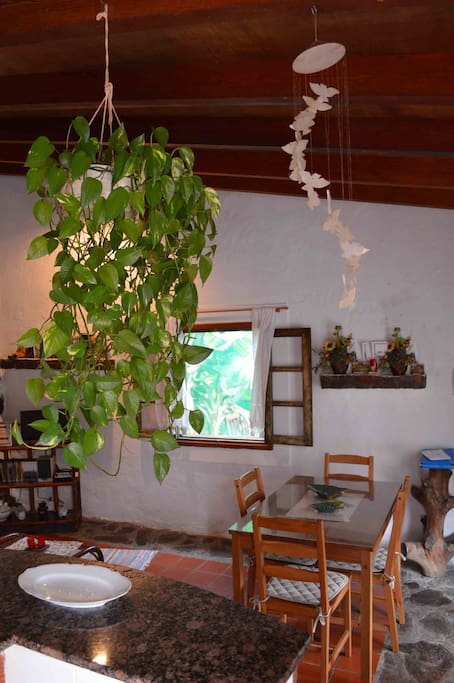 vista del salón comedor desde la cocina