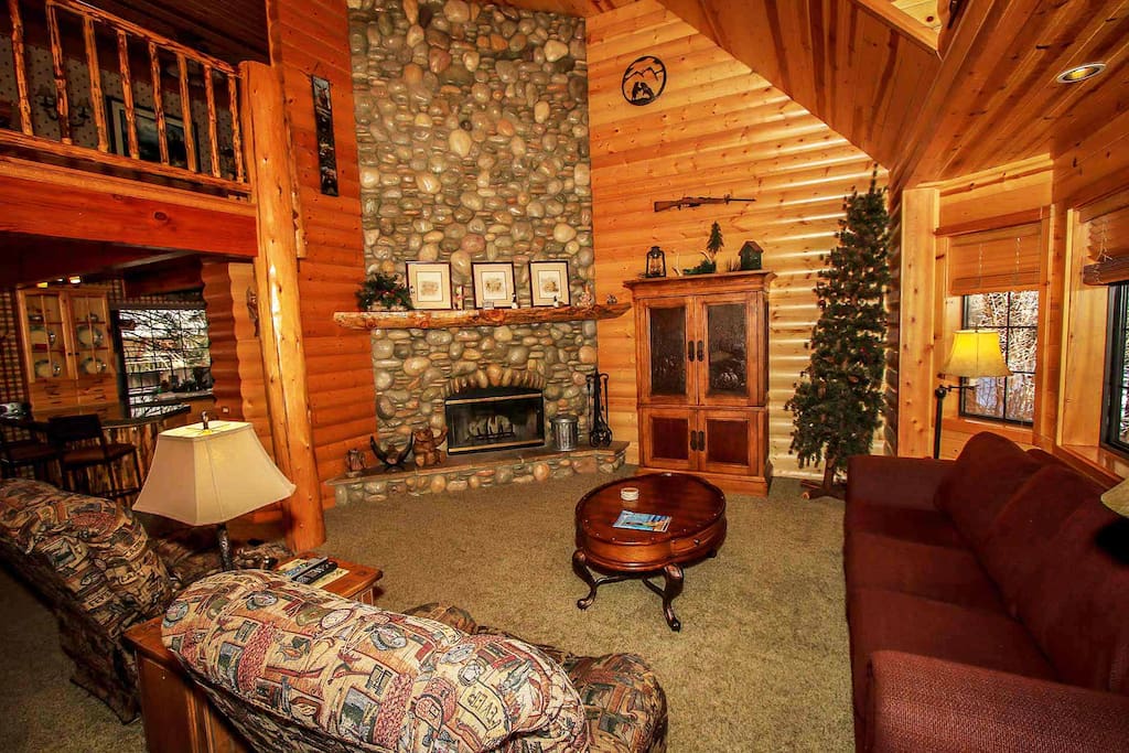 Log Cabin Furnished Living Room Area