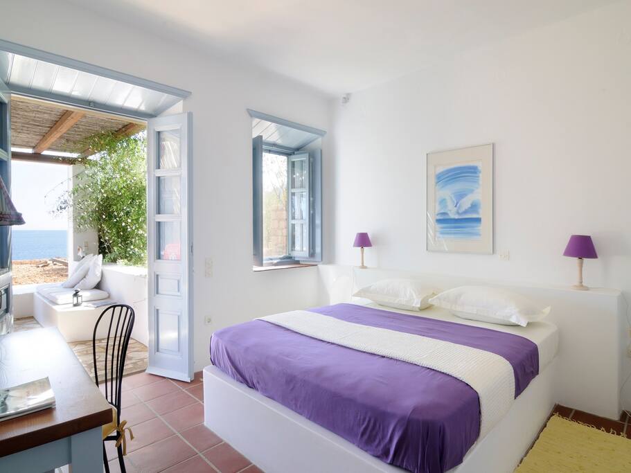 The master double bedroom with access to the private patio
