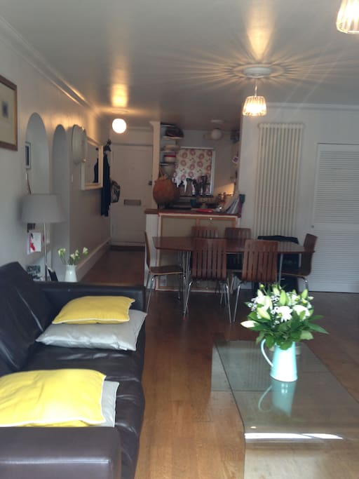 The kitchen and lounge are open plan so you can chat while you cook.