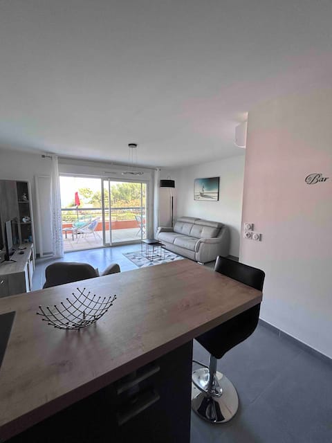 Top performing Airbnb: St Raphaël 50 m2 Sea view 2 min from the beach, 2 people in Saint Raphaël