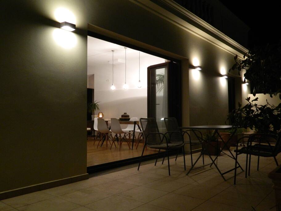 front balcony in the night