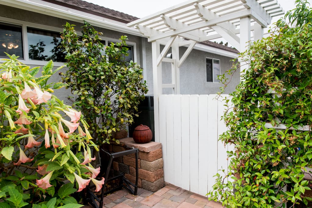 Inside the entrance gate to the cottage area