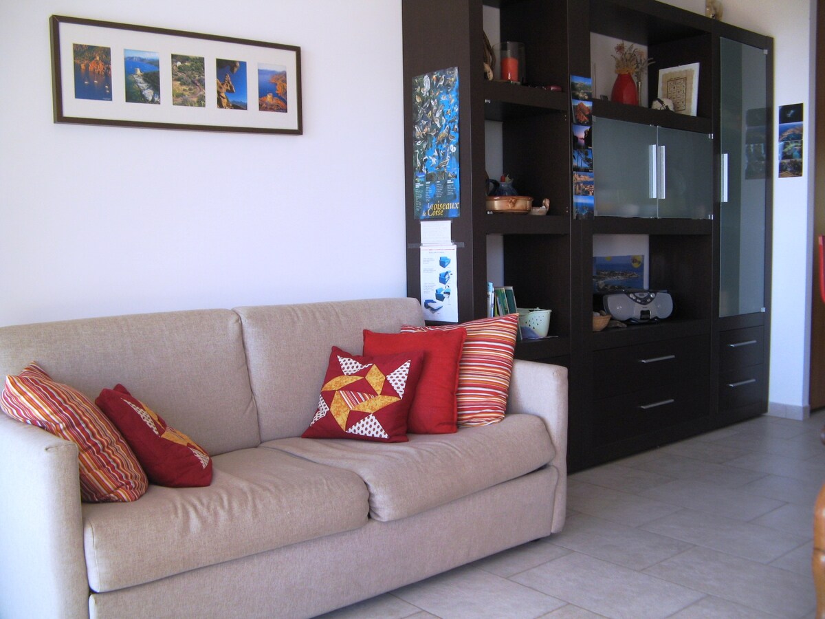 Successful Airbnb property: Luxury two-room apartment, terrace, panoramic sea view in Lumio