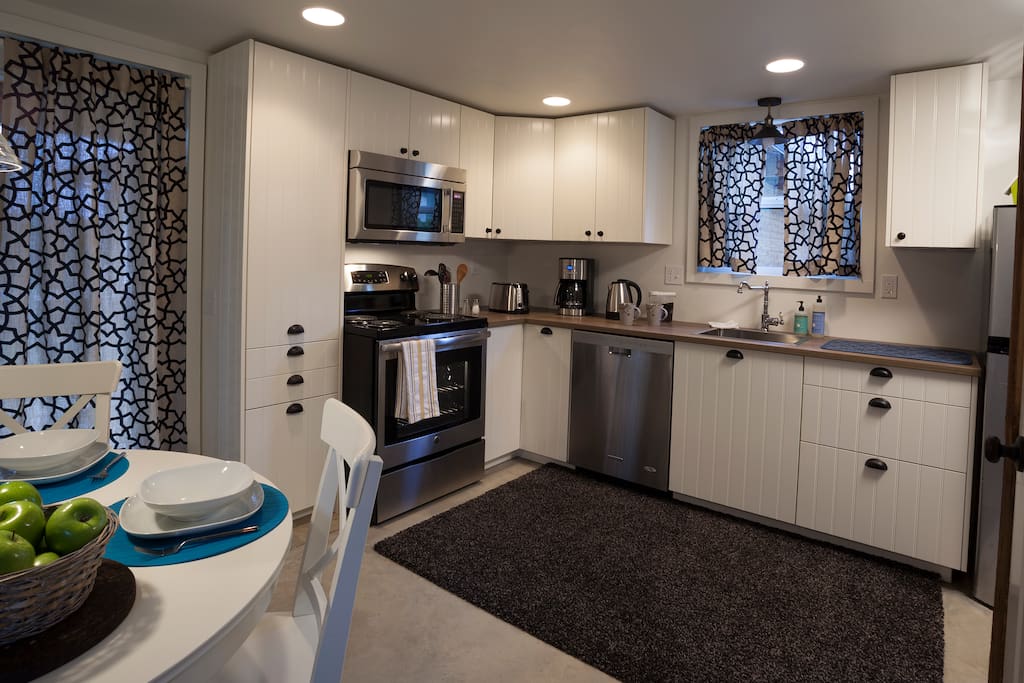 Main level has full size equipped kitchen