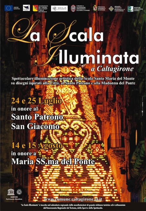 la scala s.m. del monte illuminata