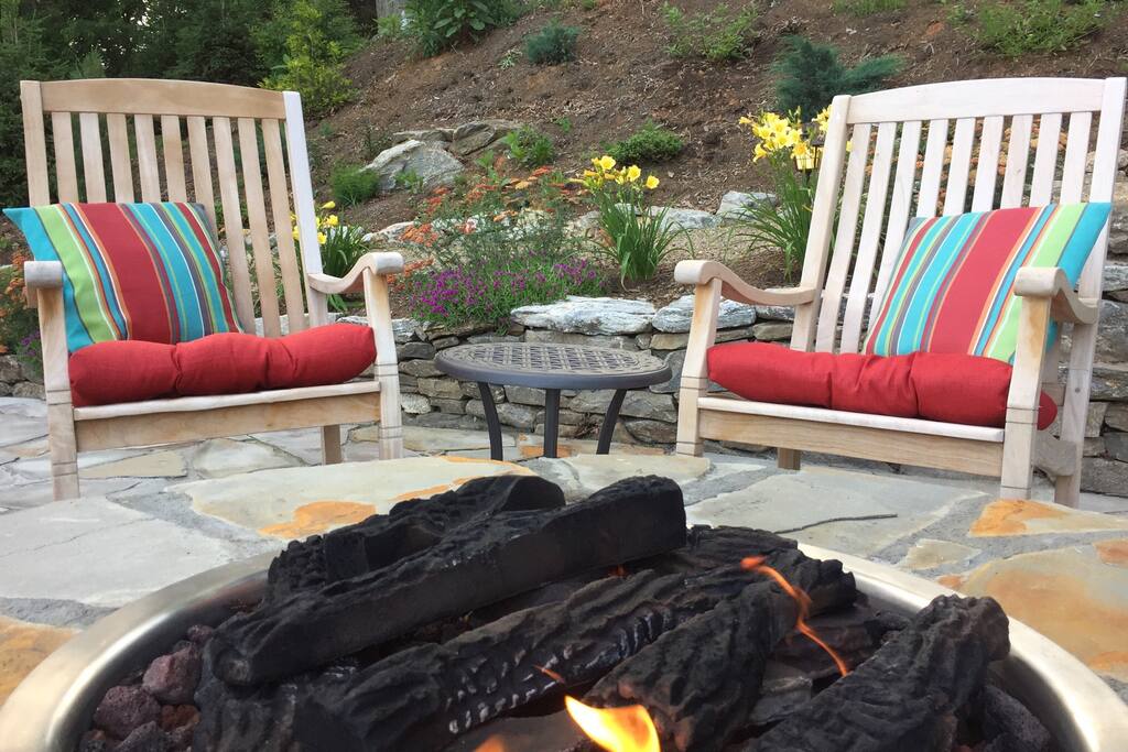 Relax in our rockers by the fire