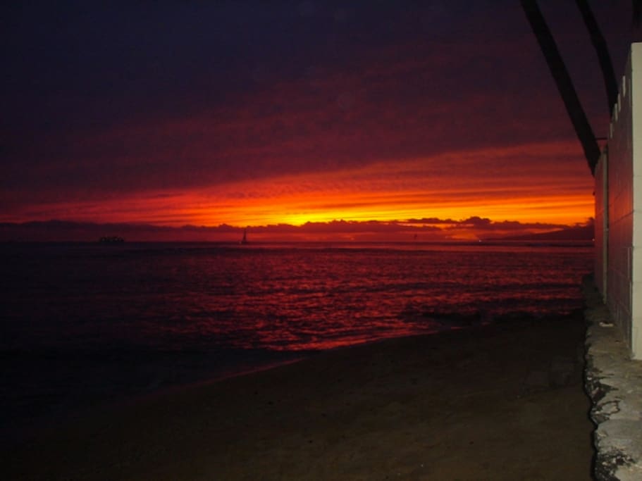 Sunset from our secret beach.