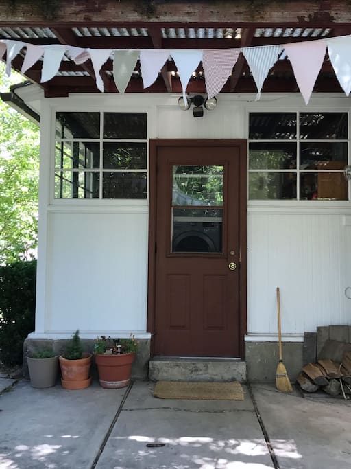 Back door entrance to basement apartment
