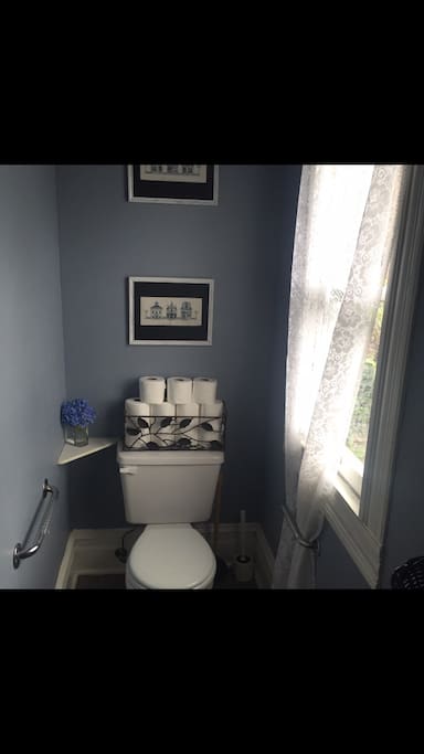 The private downstairs powder room.
