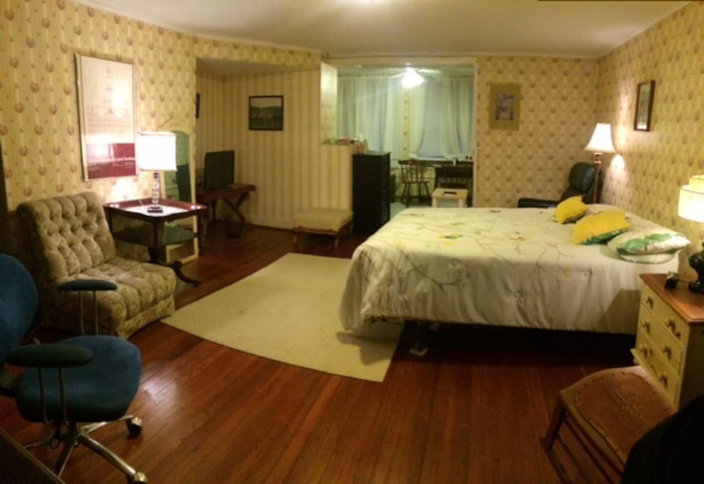 Very spacious and open bedroom and living area