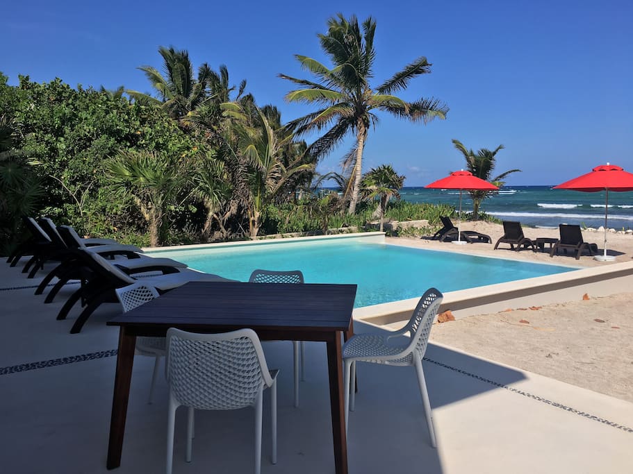 Terrace & Pool at Tao Beach Club (steps away from the rental home)