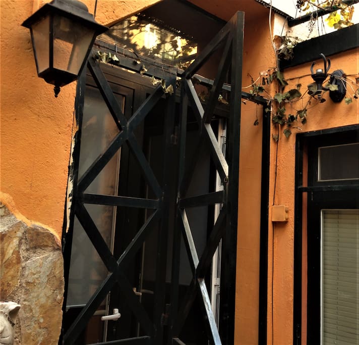 Two gates and a blind give the property privacy.