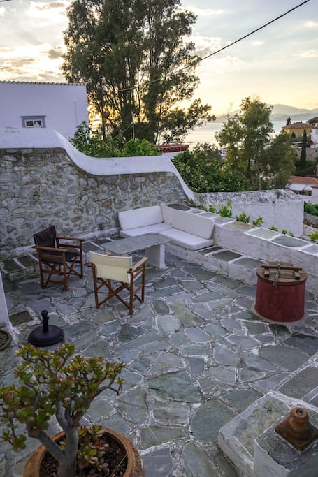 The terrace.