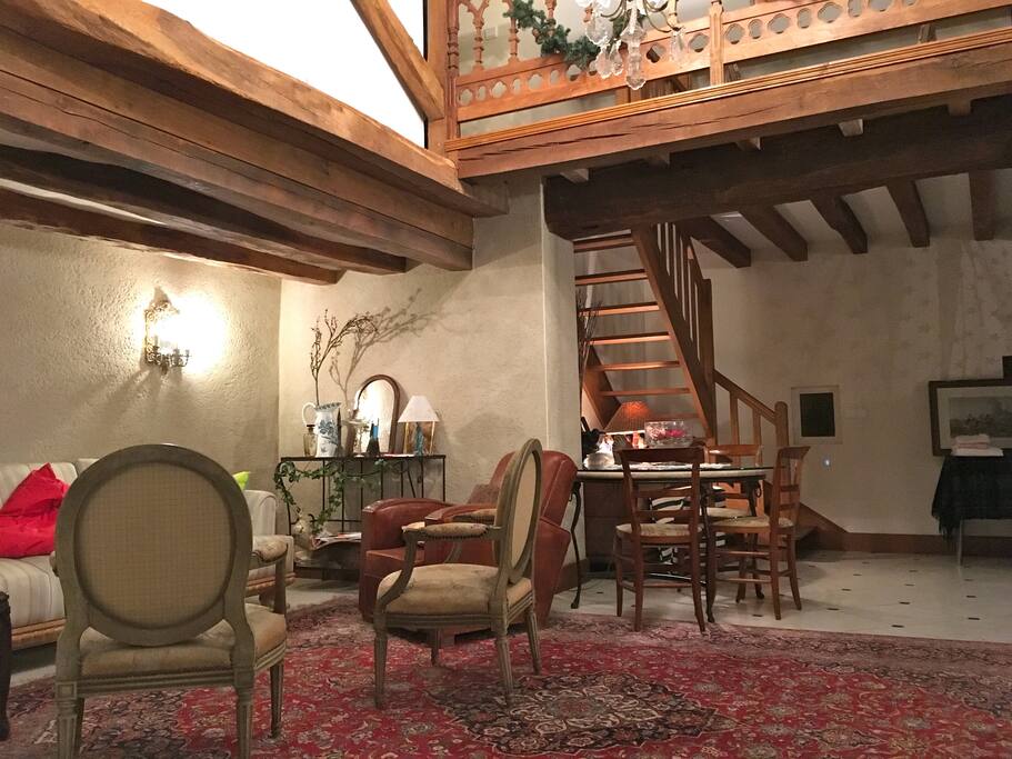 Grand salon avec mezzanine