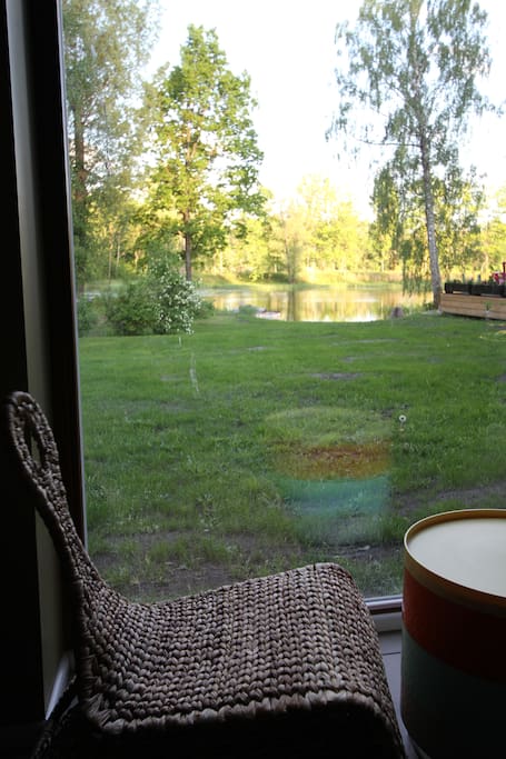 Nature, lake views from living room relax area