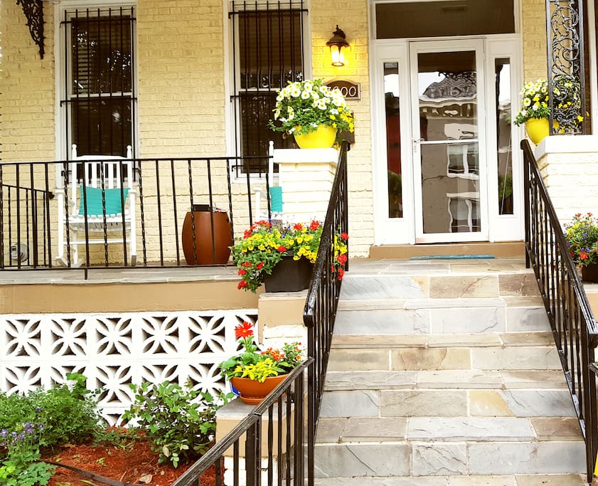 Front porch. My girlfriend and I love to plant flowers to decorate the front porch.