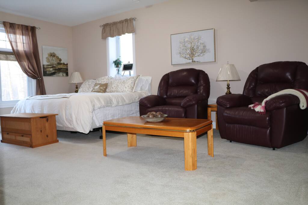 spacious room with seating area