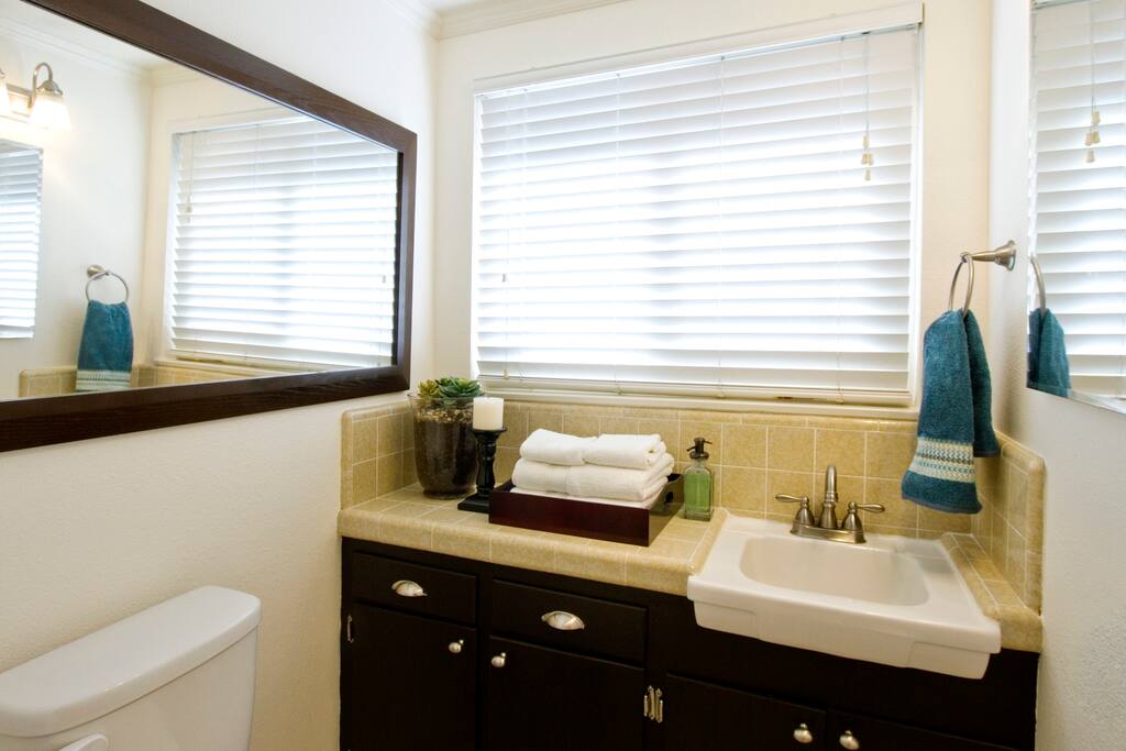 Private guest bathroom and shower.