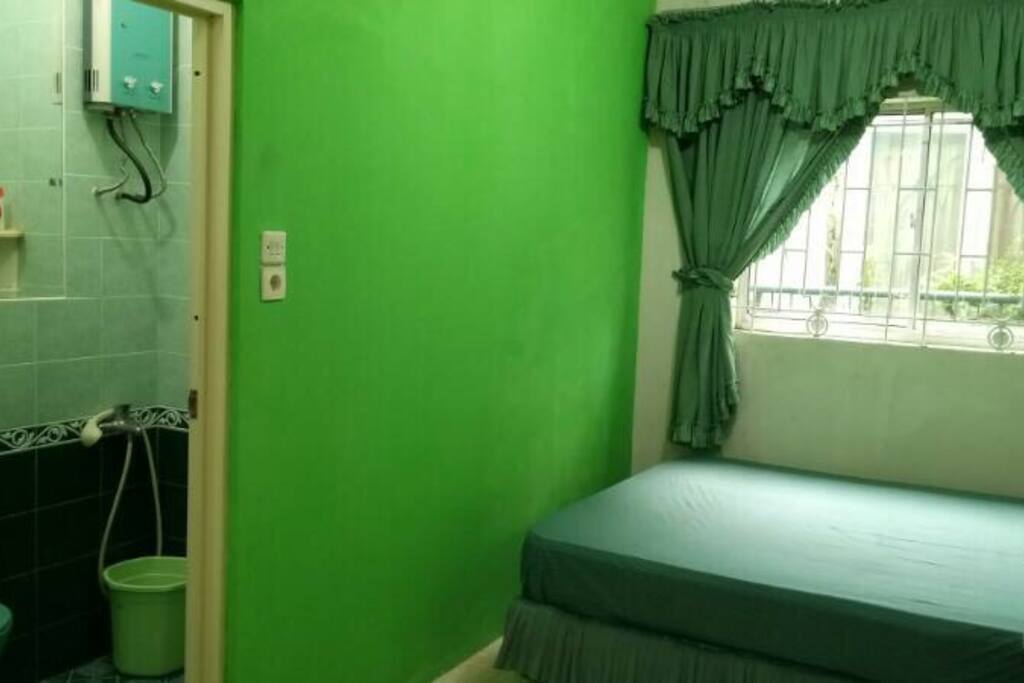 Room with indoor bathroom