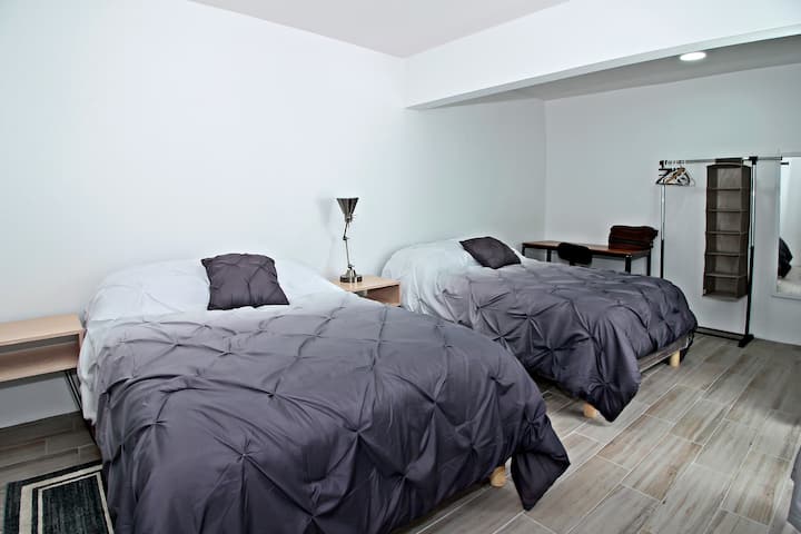 Bedroom 2 with two double beds