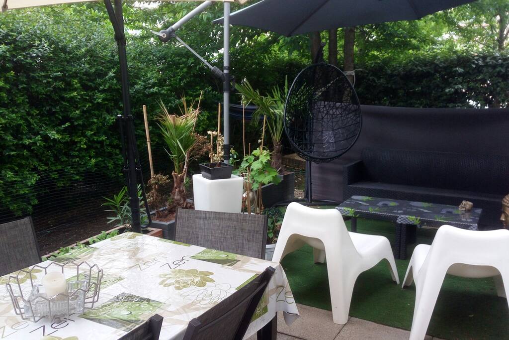 jardin avec espace fumeur