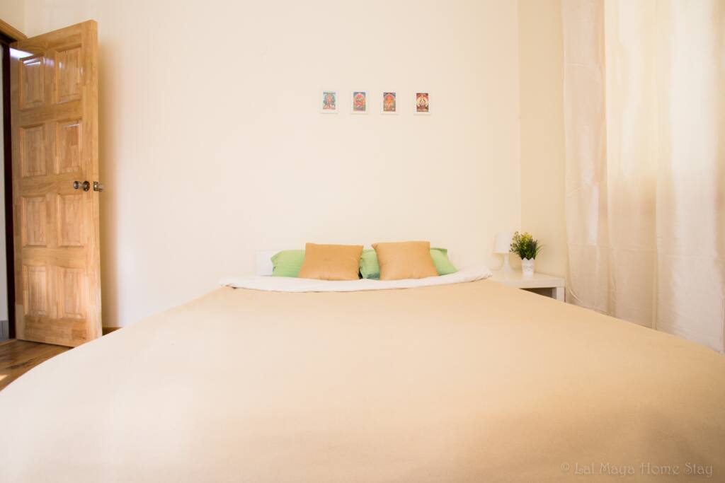 Double bed in a room