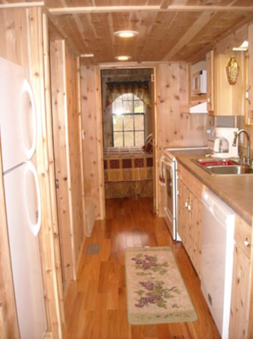 Galley Style kitchen with full size appliances