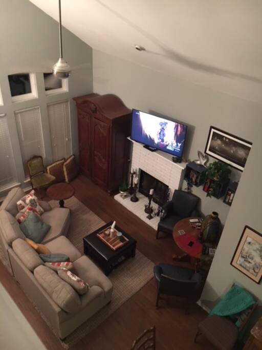 Share the living space. Private television and WiFi available.