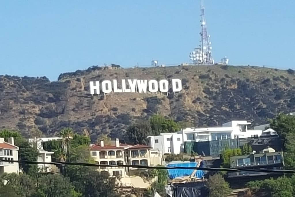 SITE-SEEING: View of the Hollywood Sign (back view) via the Hollywood Hills Villa property or travel in a 5 min Uber/Lyft ride to the Hollywood Walk of Fame.