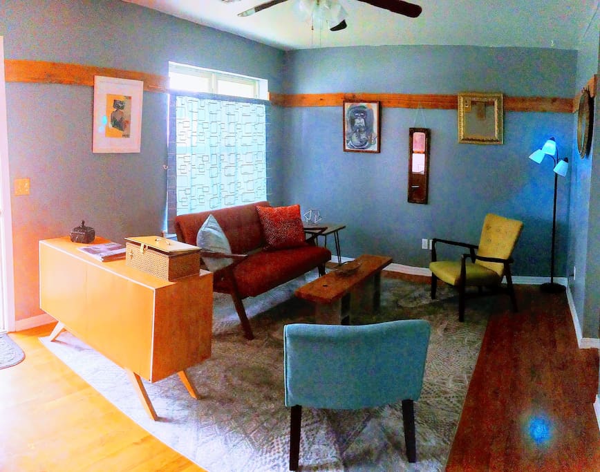 Another view of living room. We like the Funky eclectic style!