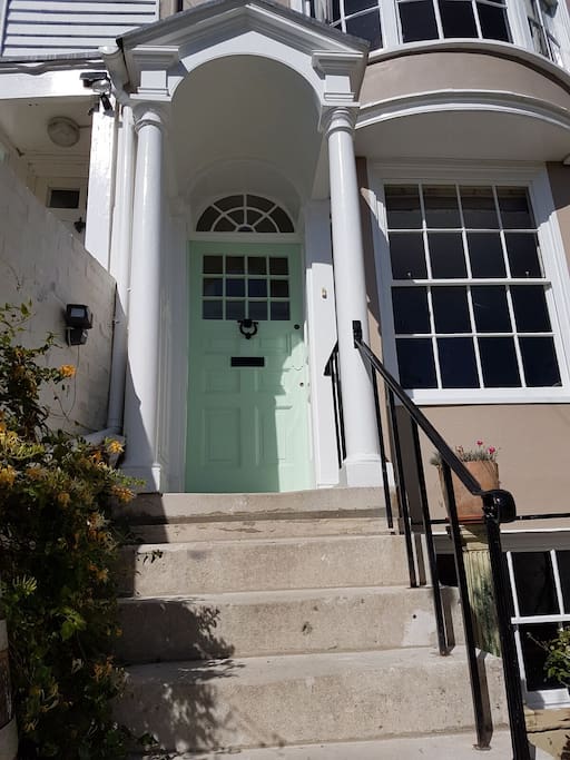 Front door - painted in 'seaspray green'!