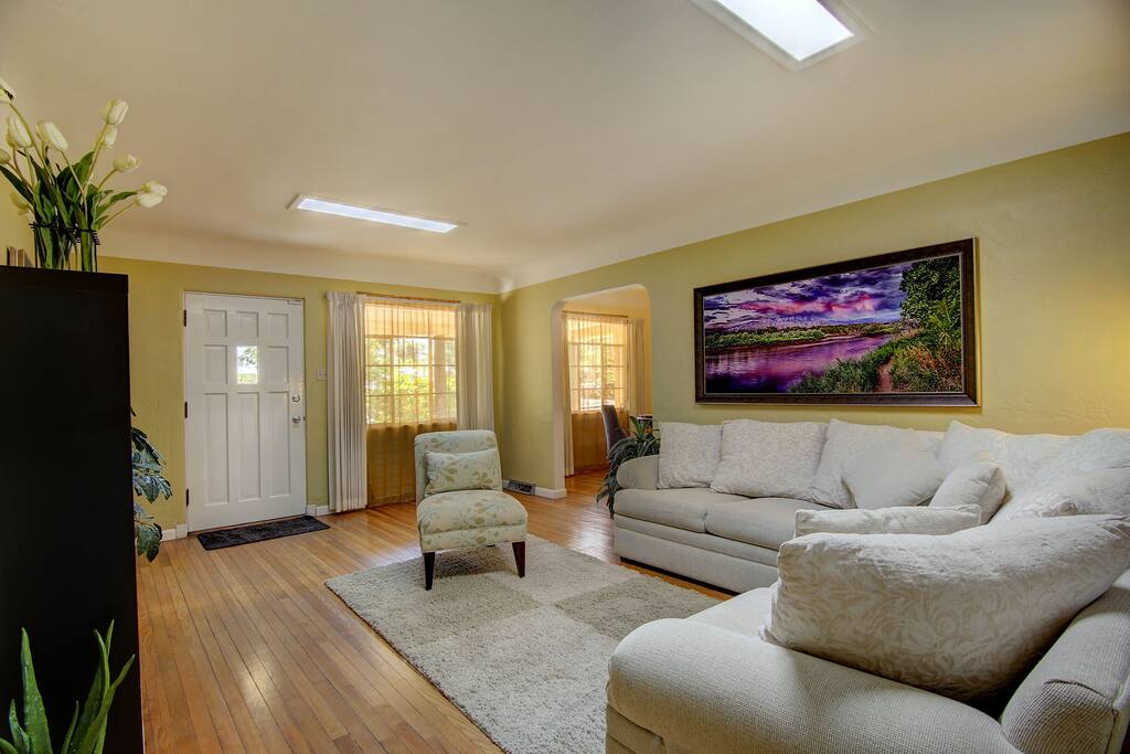 Front living room with plush, comfortable seating