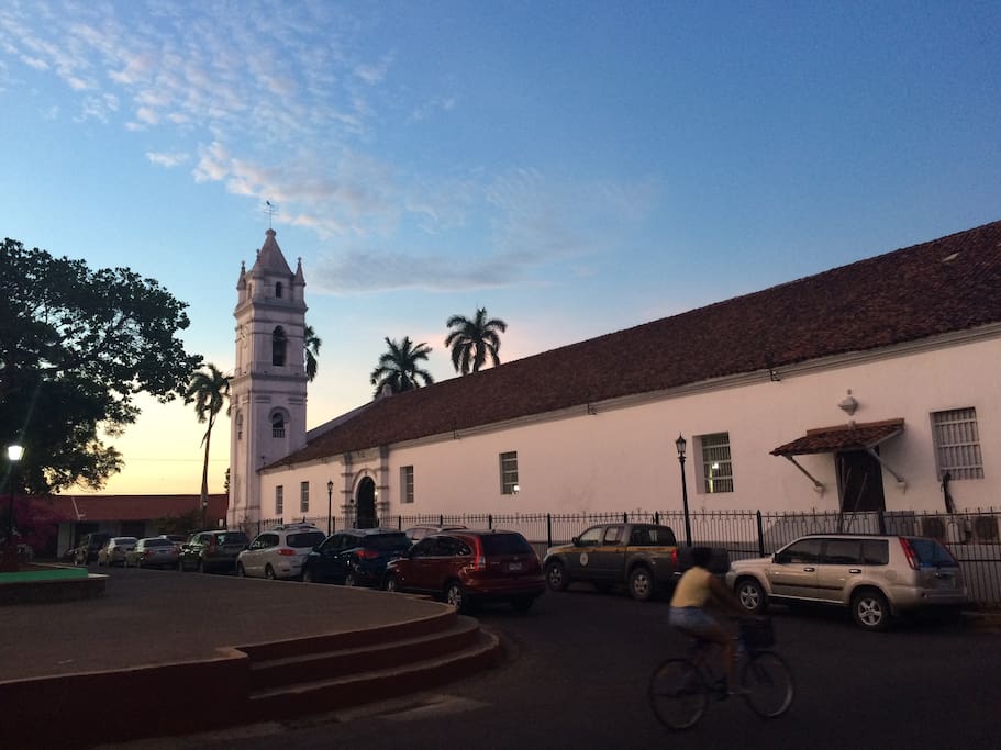 San Atanasio church at sunset.