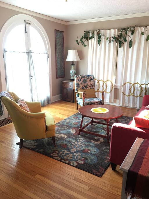 Living room with a lot of natural light.