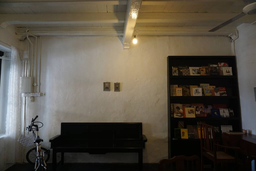 Living halls with Malaysian books