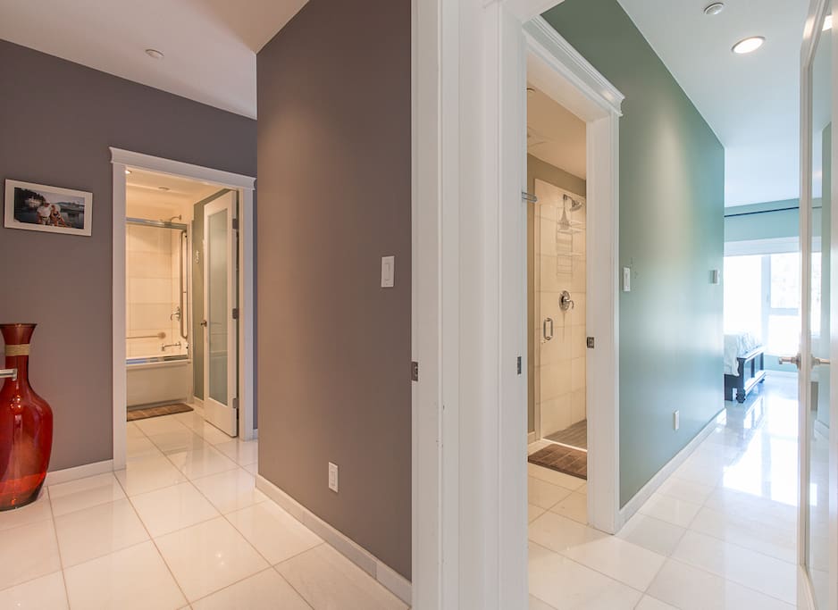Suite entrance. To your left is the main area and right main bedroom with ensuite.