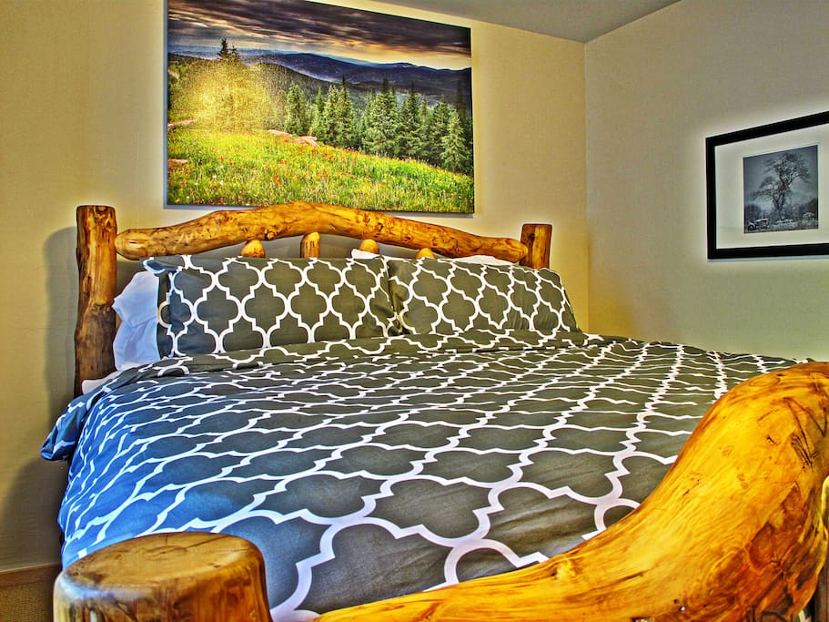 Amazing King Bed with custom beetle pine frame
