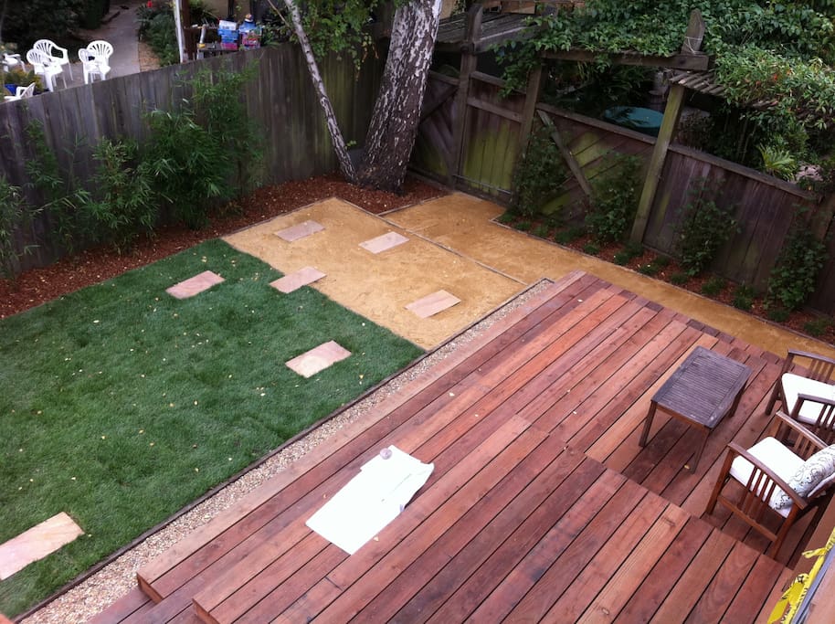 Landscaped Backyard with Deck