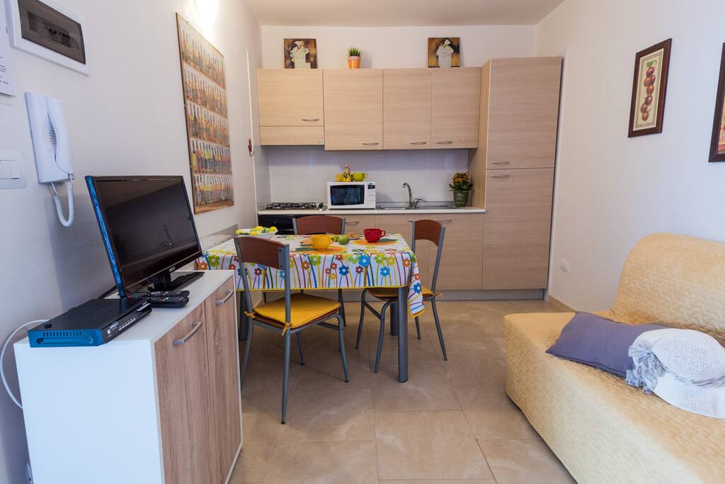 cucina con divano letto