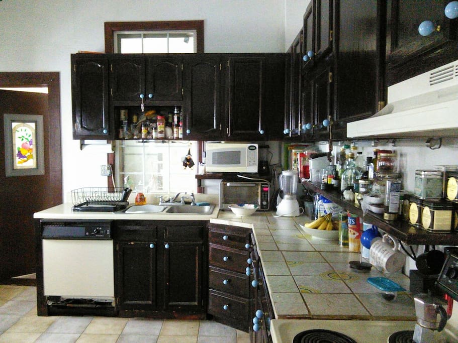 Guests have full use of the kitchen including the stove, toaster oven, microwave, fridge, and toast and coffee/tea facilities